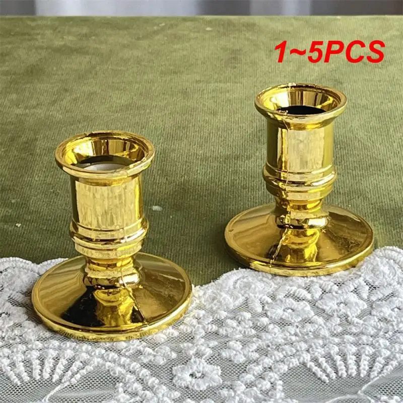 1~5PCS Silver Base Decorative Multi-function Smooth Modern Fashionable Elegant Conical Candlestick Table Candlestick Holder 1