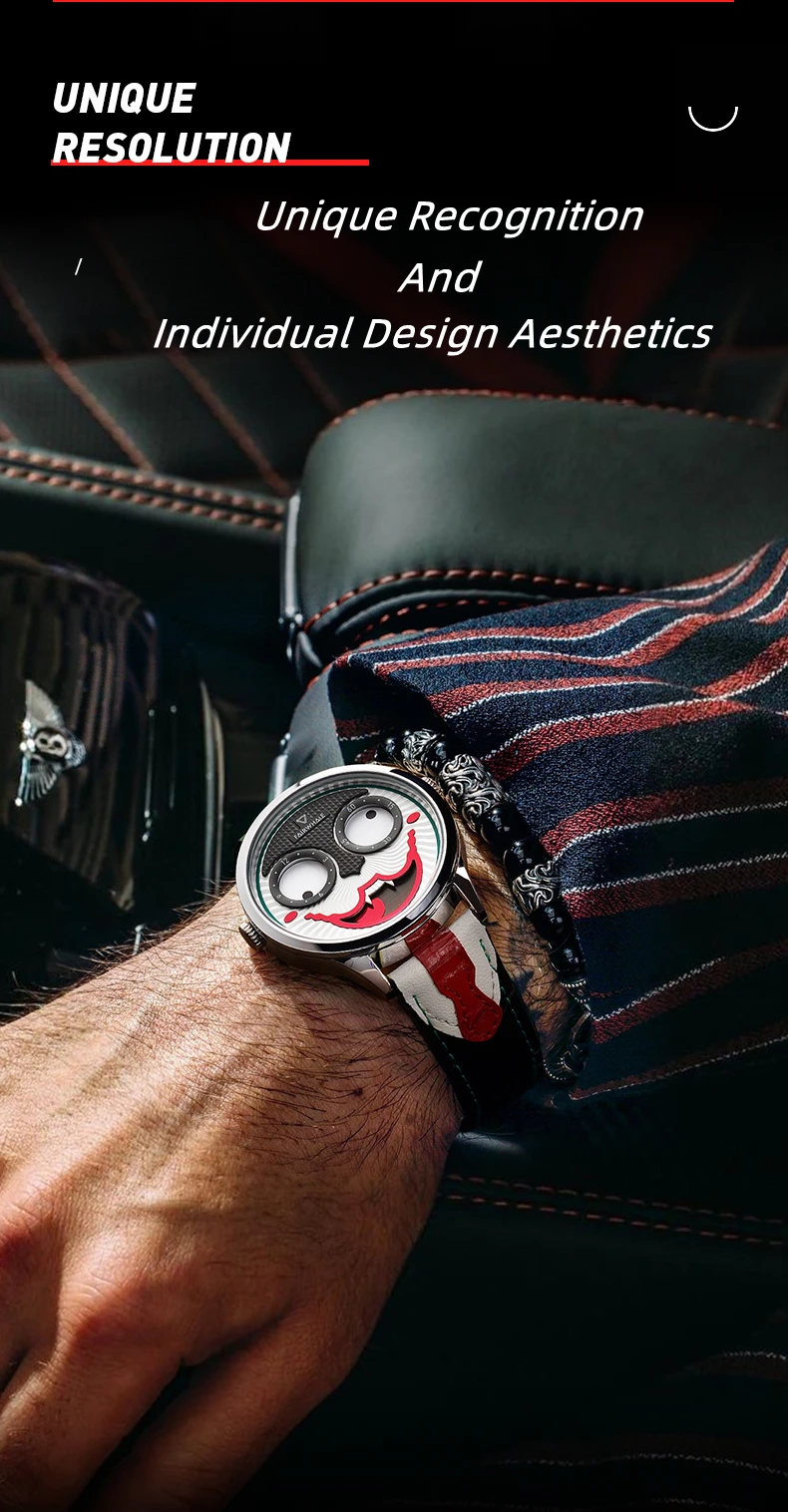 Mark Fairwhale New Fashion Clown Watch Men'S Automatic Non-Mechanical Watch Personality Waterproof Trend Student Male