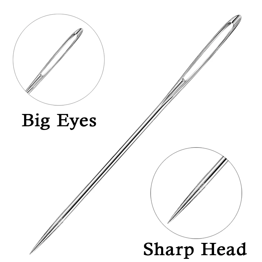 9 PCS/Box Stainless Steel Sewing Knitting Needles for Cross Stitch Handmade Leather Embroidery