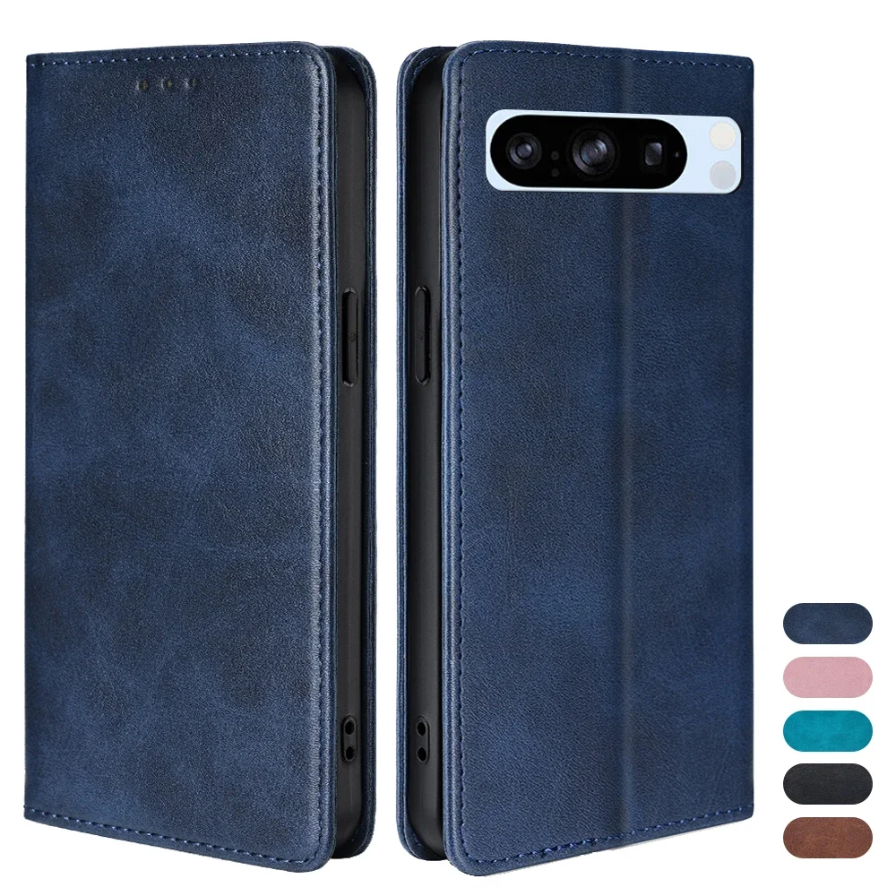 Luxuriöse magnetische Handyhülle für Google Pixel 8 7 6 Pro 8A 7A 6A 5A 4A 5 XL Flip Cover Leder Book Case mit Cover Stand Funda