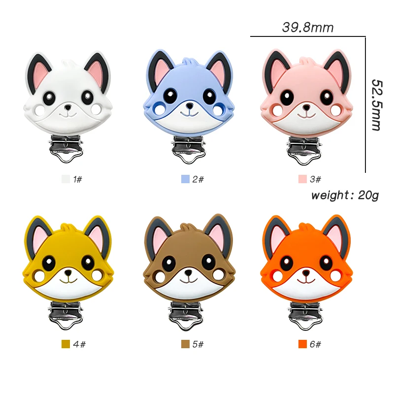 Silicone Teething Toys Cartoon Squirrel Head Animal Food Grade DIY Baby Teether Toy Accessories Ring 1/3/10pcs