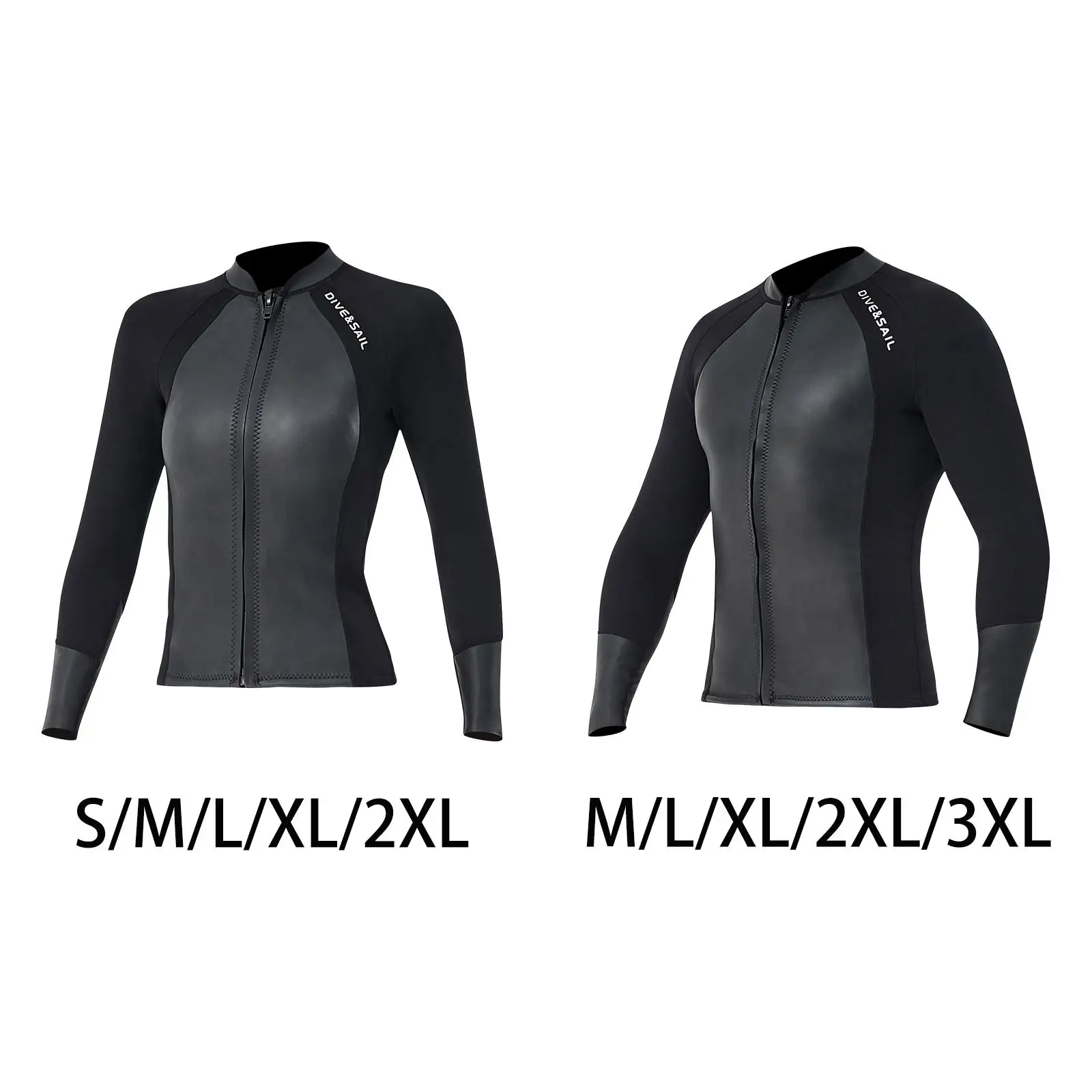 

Neoprene Wetsuit Top Diving Suit Front Zipper Wetsuits Jacket Long Sleeve Wet