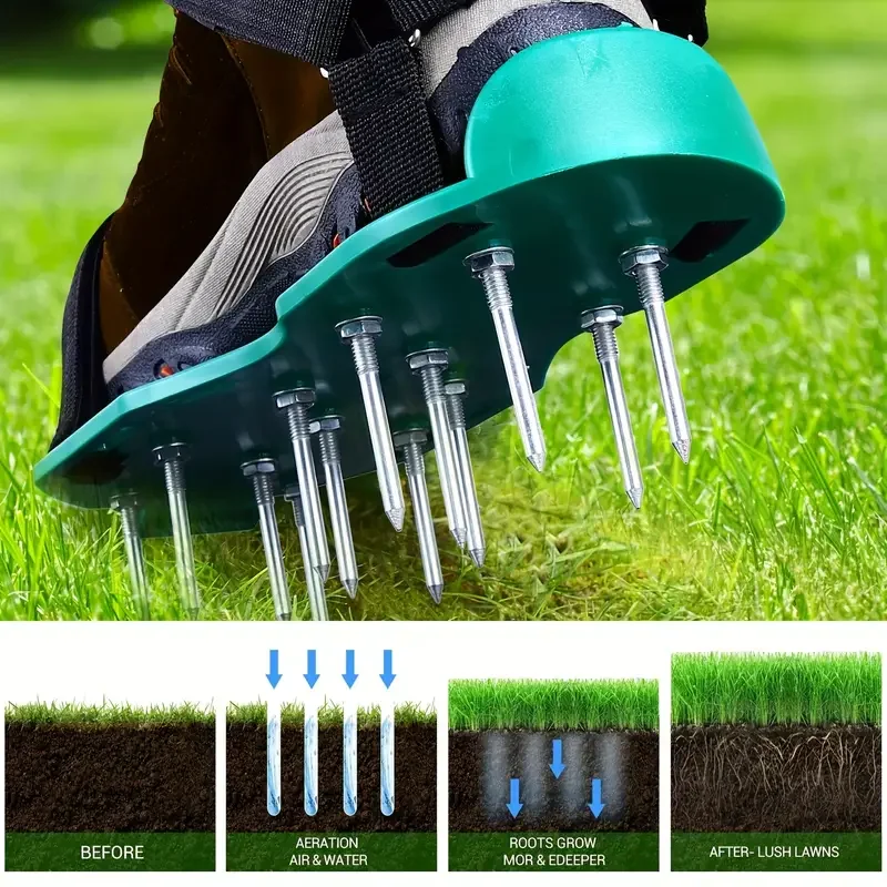 1Pair Garden lawn aerator shoes Spike Shoe Garden Lawn Aerator Garden Yard Grass Cultivator Scarification Nail Tool Tools