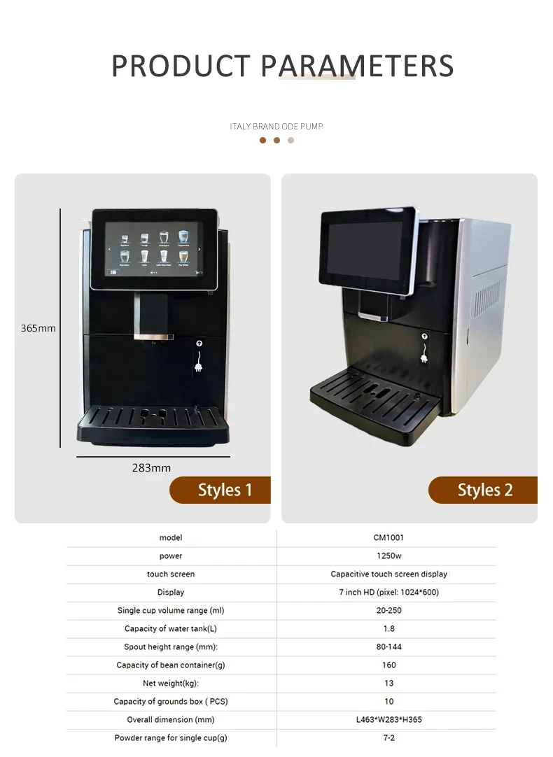 Cafeteras Electric Coffee Maker Best Business Touch Screen Automatic Bean To Cup Coffee Machine With Milk Tank 4