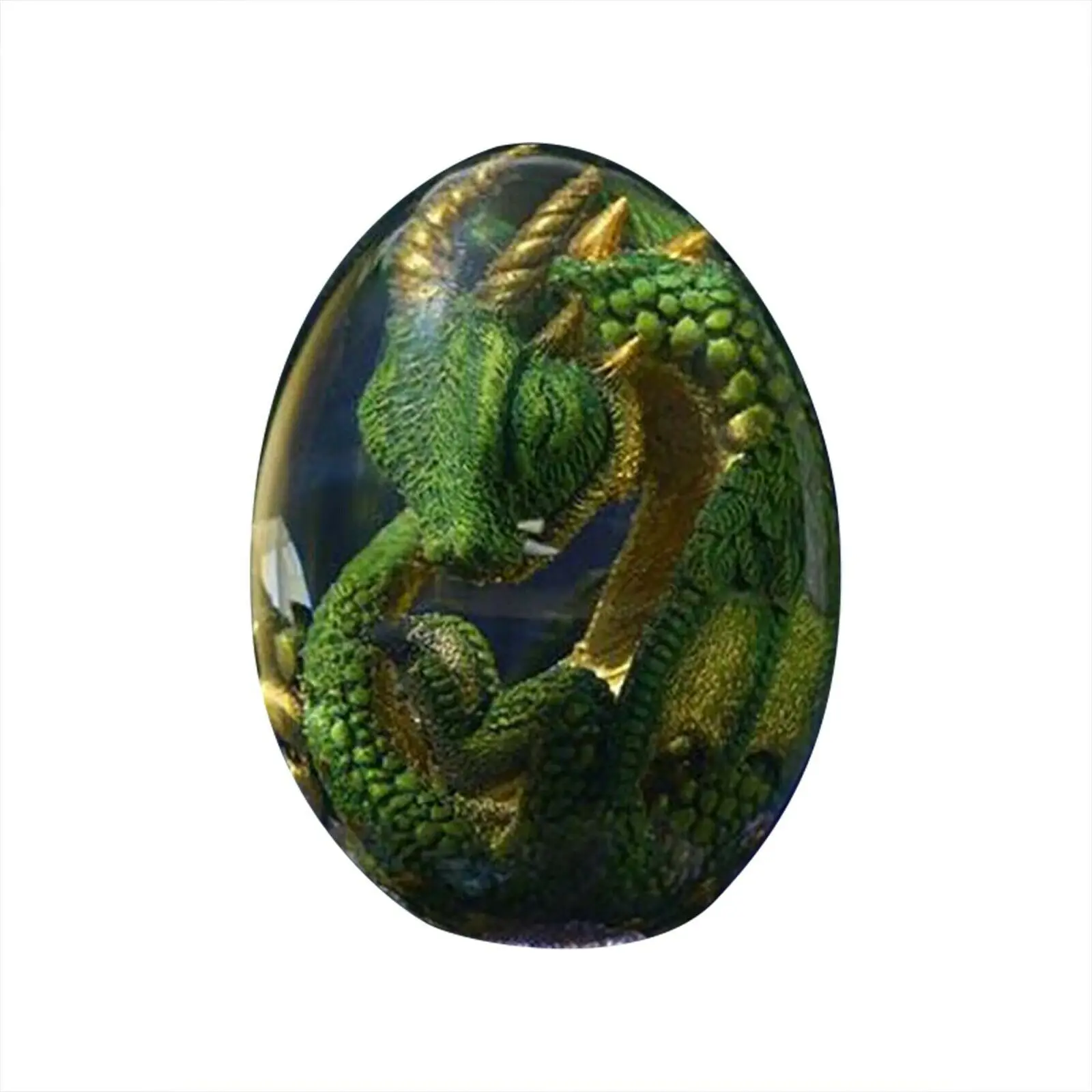 Dream Crystal Trasparente Dragon Egg-Resin Sculpture Ornamenti Desktop Art Decor -Green