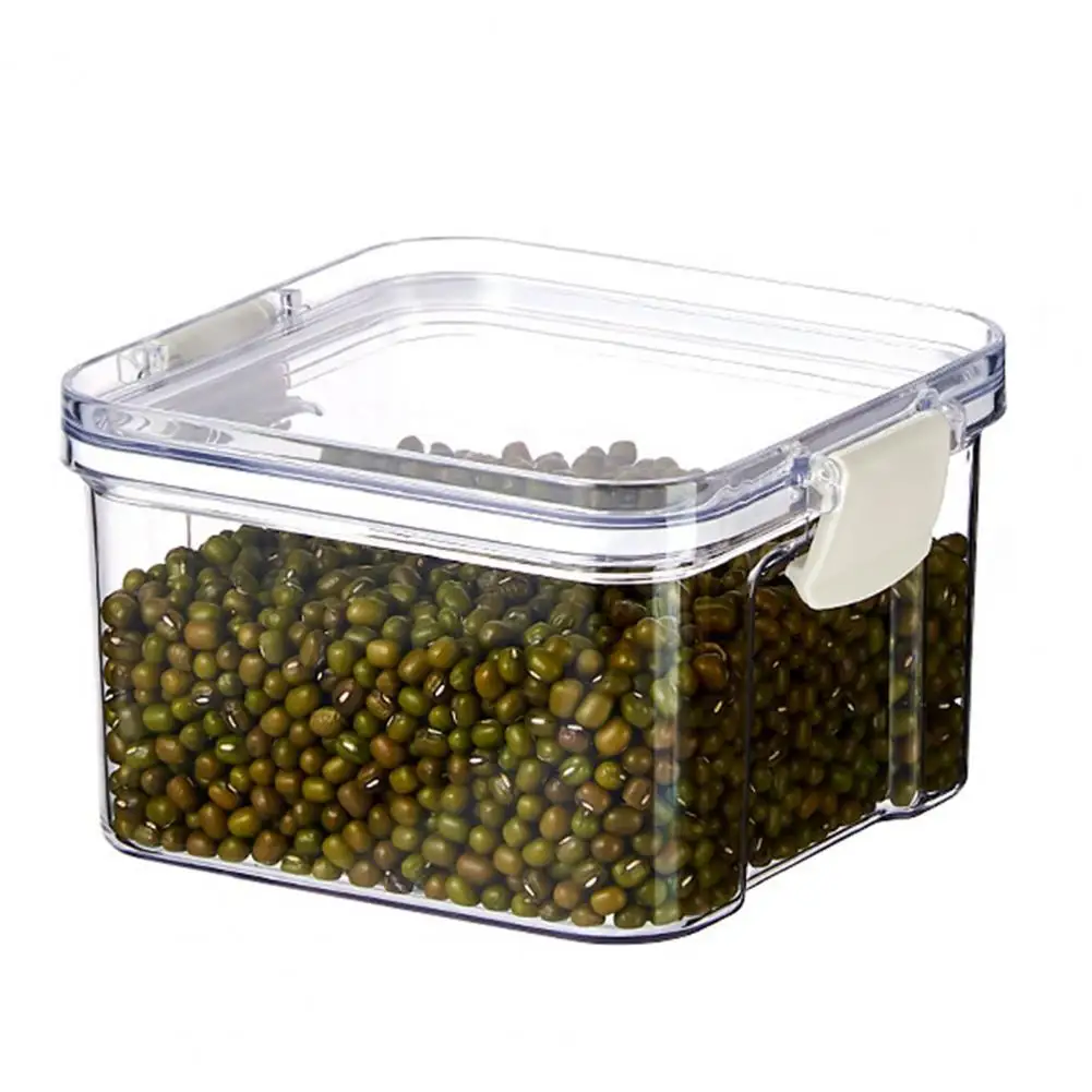 

Grain Storage Container Kitchen Sealed Storage Box Set Airtight Lock Containers for Rice Cereal Milk Powder Transparent for Food