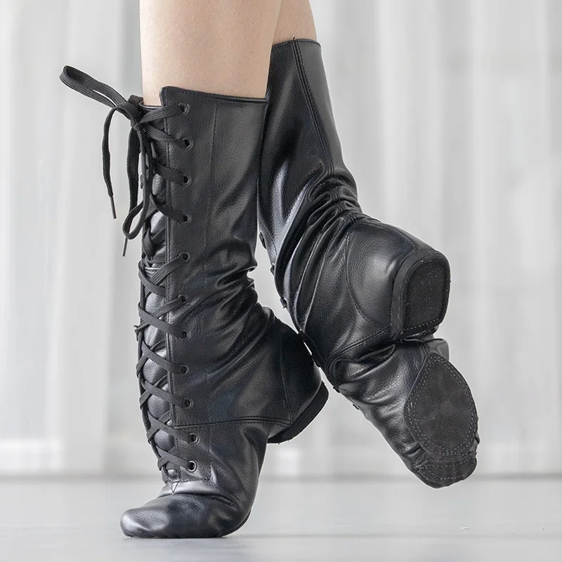 Chaussures De Danse Pour Femme – Semelle Souple, Idéales Pour Le Ballet, Jazz, Latin (Noir, Faux Cuir)