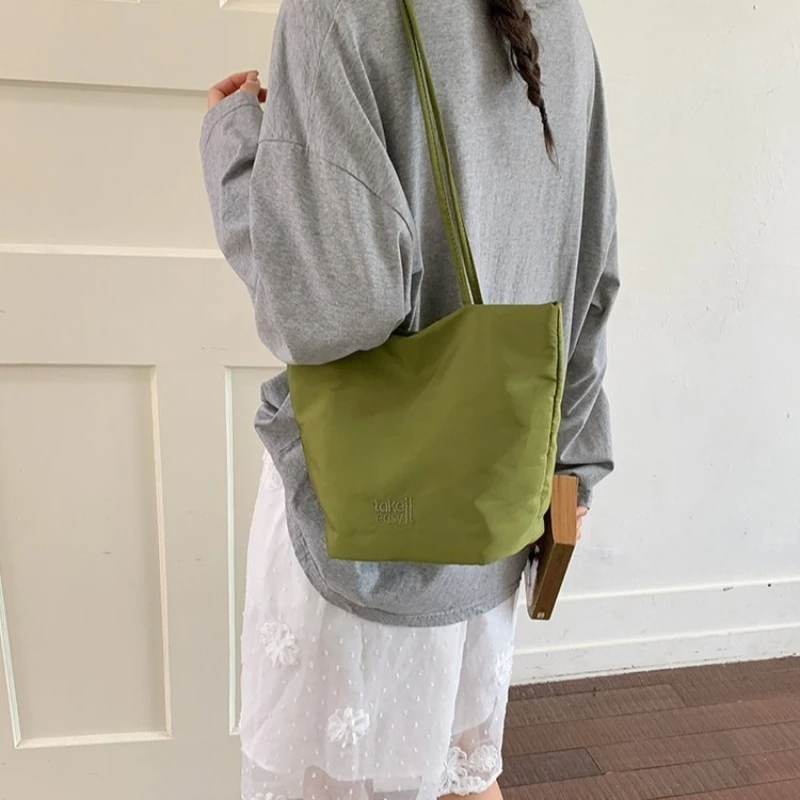 Women's Casual Solid Color Nylon Mini Tote Bag , Lightweight Shoulder Bag for Daily Use, Work, Travel, and Casual Errands 1