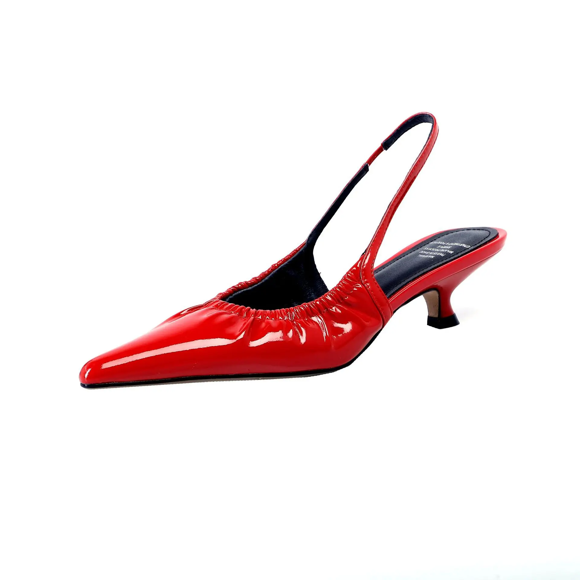 Baotou Mid Heel Back Air Sandals 2023 Spring New Pointed High Heels Women's Genuine Leather Slim Heels with Sexy Temperament