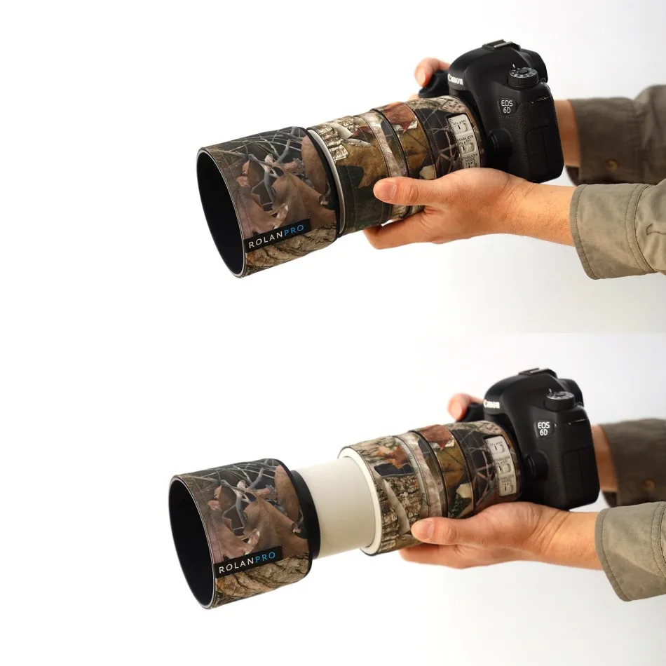 ROLANPRO 방수 렌즈 위장 코트 레인 커버 캐논 EF 70-300mm f4-5.6L IS USM 렌즈 슬리브 건스 케이스