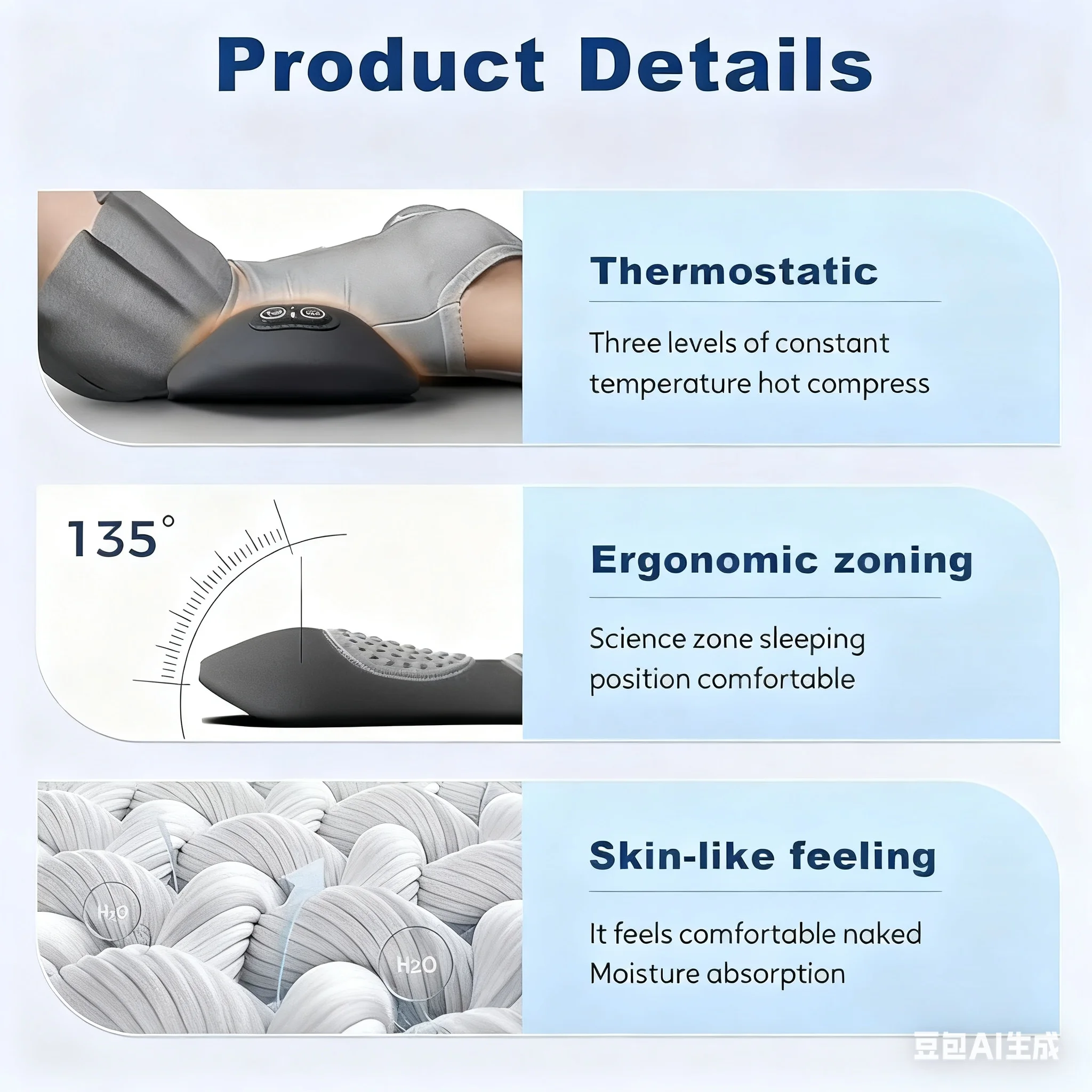 Back Pillow Bed Sleeping Waist Protection Pad Lying Flat Waist Relief Waist Support Heating Vibrating Electric Massage Pillow