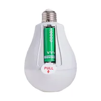 Ampoule LED d'urgence pour maison, puce de charge intelligente, panne de courant, batterie 18650, sans col, avec poignées à crochet, détachable 6
