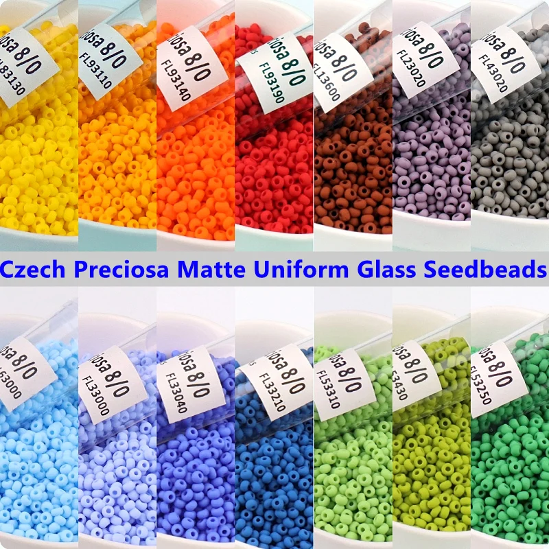 2mm3mm4mmCzechPreciosaMatteGlassSeedbeadsUniformFrostedRound