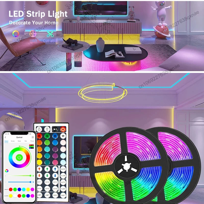 

Bluetooth LED Lights for Room RGB Neon Lights SMD5050 Led Tape TV Backlight LED Strip Lights LED 1-5m 10m 15m 20m 30m Luces Led