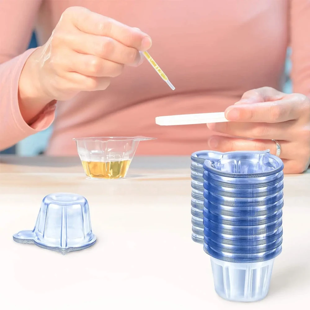 100Pcs 40ML Plastic Urine Cups Disposable Cups Dispenser For Pregnancy Confirm Ovulation Test pH Test