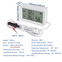 Tuya WiFi Zigbee Temperature Humidity Sensor with External Probe APP Remote Control Workwith Yandex SmartLife Alexa - Image 6