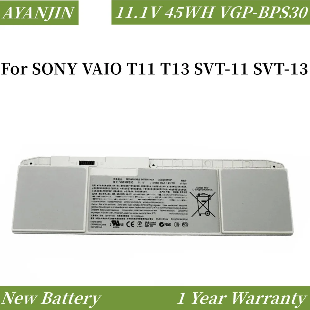 

New 11.1V 4050MAH 45WH VGP-BPS30 BPS30 Original Laptop Battery For SONY VAIO T11 T13 SVT-11 SVT-13
