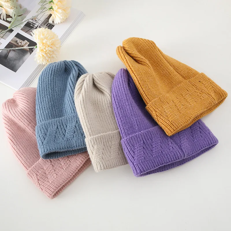 

Осенне-зимняя вязаная шапка из жаккарда без косточек, женская уличная Лыжная шапка, модная женская и мужская шапка, теплая шерстяная шапка с фланцем и черепом