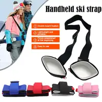 New Skiing Pole Shoulder Hand Carrier Lash Handle Straps Adjustable Buck Hook Loop Protecting Black Nylon Ski Handle Strap Bag 2