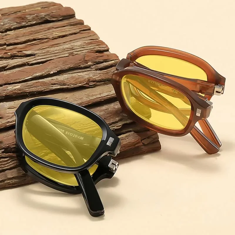 Car Driving Night Vision Glasses with Box Men Women Vintage Square Sports Sunglasses Unisex Anti-blue Light Computer Eyeglasses
