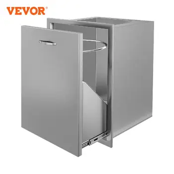 VEVOR Pull-Out Trash Drawer Propane Tank Drawer Stainless Steel Built-In Smooth Roll-In Sliding Rail for Kitchen Garbage Storage 1