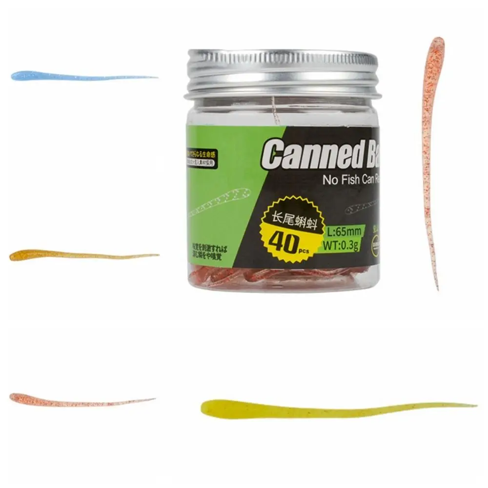 

40pcs Swimbait Tadpole Soft Bait Biomimetic Pointed Tail Soft Insect Lure Tadpole Lure Long Tailed Fake Bait Sea Fishing