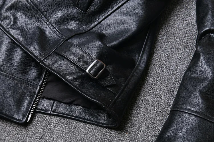 Description Picture 6 of item2024 New Black Soft Cowhide Jacket Men's Genuine Leather Coat Dad's Plus Size Male Clothes S-5XL