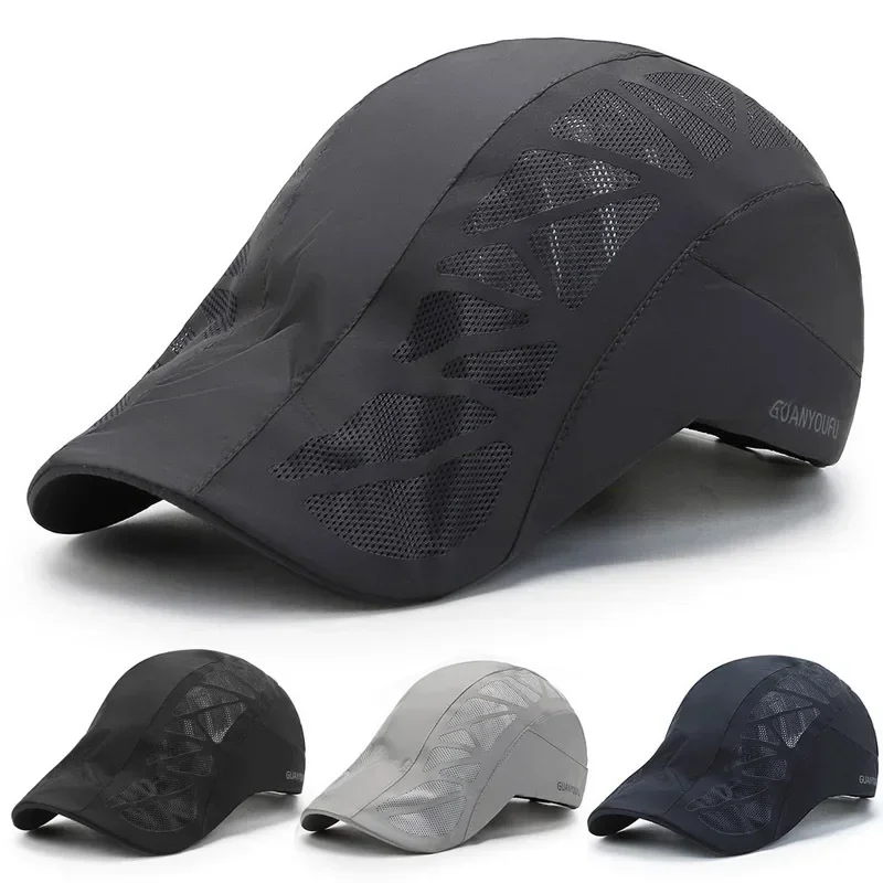 Men's Summer Sun Protection Hat Light and Thin Quick Drying Breathable Mesh Duck Tongue for Golf baseball caps,sports sun hats,golf caps