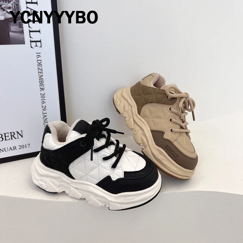 

New 2023 Kids Casual Sneakers Children Brand Warm Shoes Baby Girls Sport Sneakers Boys Chunky Sneakers Fashion Trainers Winter
