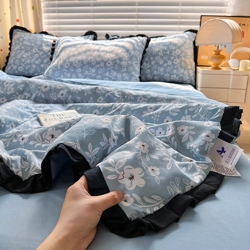 Floral Style Duvet Summer Comforter Single/Queen Size Quilts Quilted Blanket Skin-friendly Bedspread 여름이불(Pillowcase Need Order)