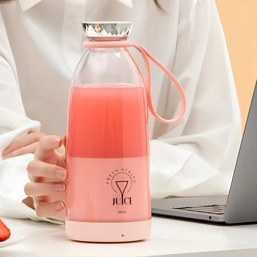 Portable juicer Fresh Juice Bottle Blender Plus 500ml Wireless Fruit Mixers 6 Blades 2400mAh Food Milkshake Ice Crush Cup 6