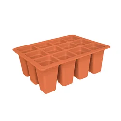 Silicone Seed Starting Trays - Reusable Sprouting Kit for Indoor Plant Germination (Brown)