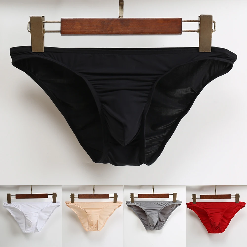 Sexy Men Elasticity Slips Bulge Pouch Thong G-String Underpanties Bikini Solid Briefs Sleepwear Swimwear Underwear