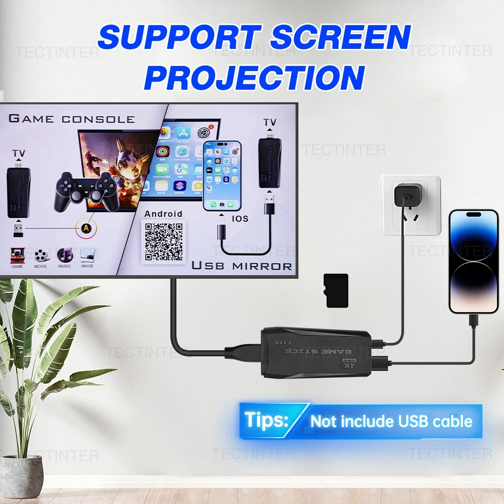 Game console M8 4K HD Retro Game Console 20000 Games Built-in Wireless Controller TV Game Stick Handheld