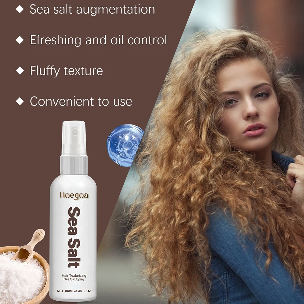 100ML Sea Salt Spray Texturizing Salt Spray Enhances Natural Texture Hair Styling Agent Thickening for Hair Style