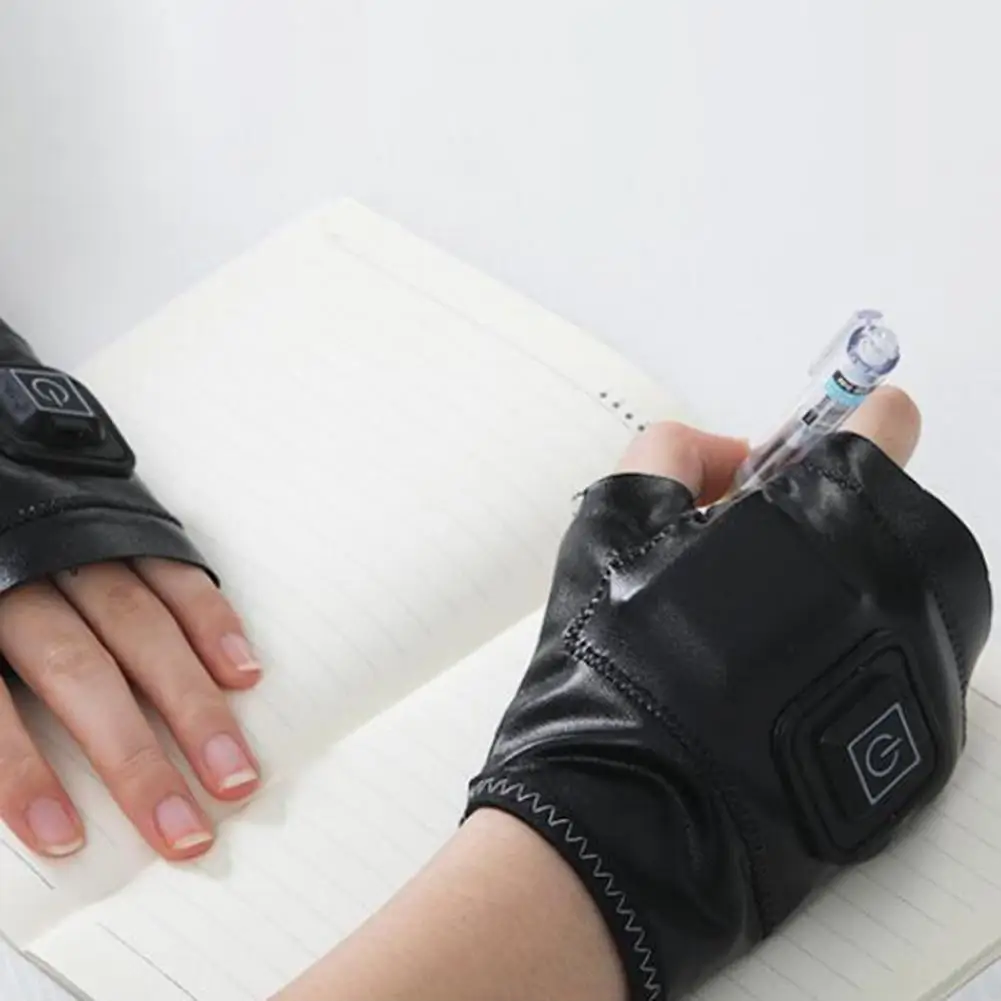 

Heated Gloves 1 Pair Unisex Waterproof 2000mAh Battery Autumn Winter Half Finger Gloves for Office