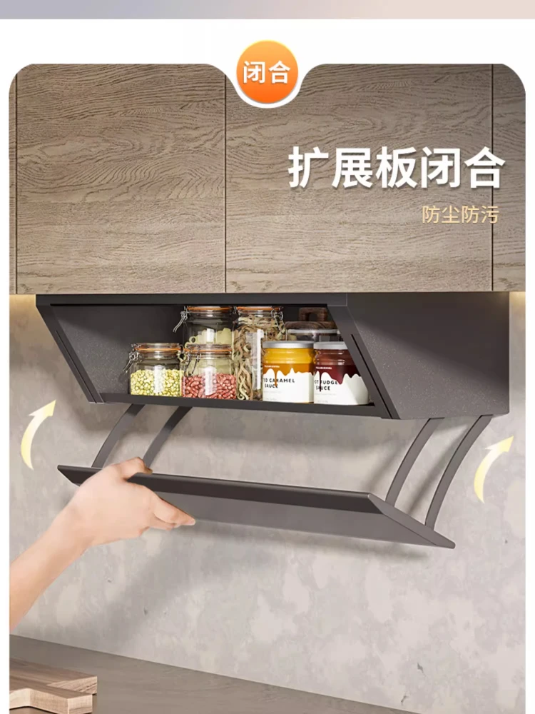 Kitchen Shelf Double-layer Cabinet Storage Hanging Cabinet Pull-down Hanger Bowl Rack Pull Basket