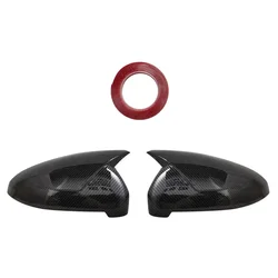 High - Quality Black Side Mirror Covers - 2PC Set (Carbon fiber pattern)
