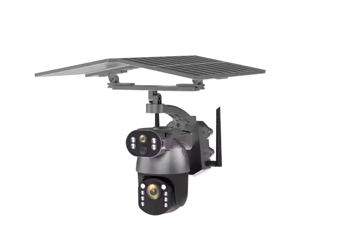 UBOX 4G 심카드 3MP 20배 광학 줌 태양광 배터리 카메라 실외 무선 듀얼 렌즈 12W 6MP 태양광 카메라