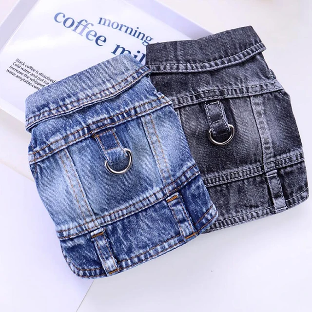 Veste de cow-boy en jean pour chien, vêtement élégant et décontracté, en Denim, pour chiot, Chihuahua, yorkshire, manteau pour animaux de compagnie, printemps 1