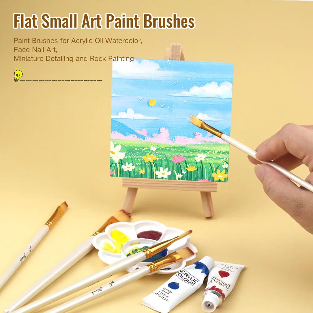 11pcs Art Oil Painting Brush Set, Liner Brush, Durable Miniature Paint  Brushes For Watercolor, Oil, Acrylic Paint