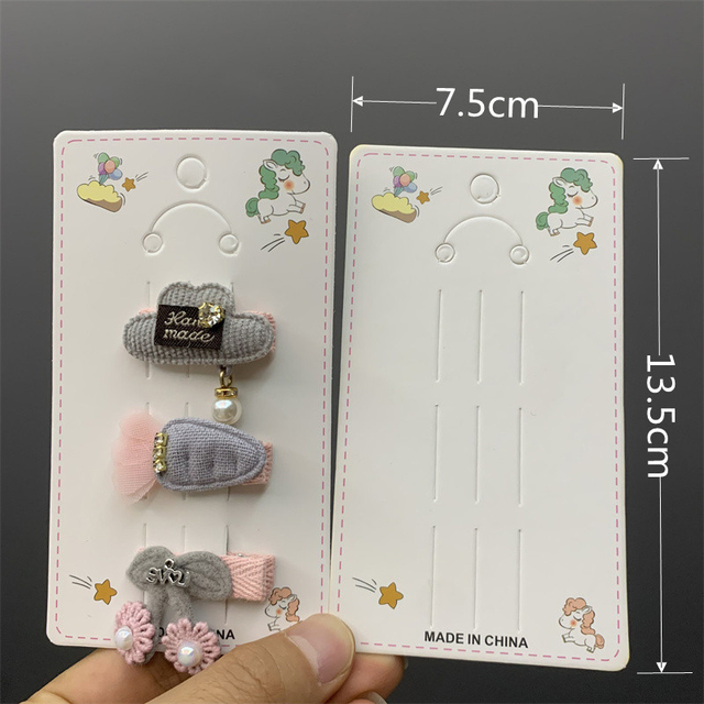 Kraft Paper Card for Hair Clips 8x16cm Paper Hairpin Barrettes Display Packaging Card Hair Bow Organizing Cardboard Holder