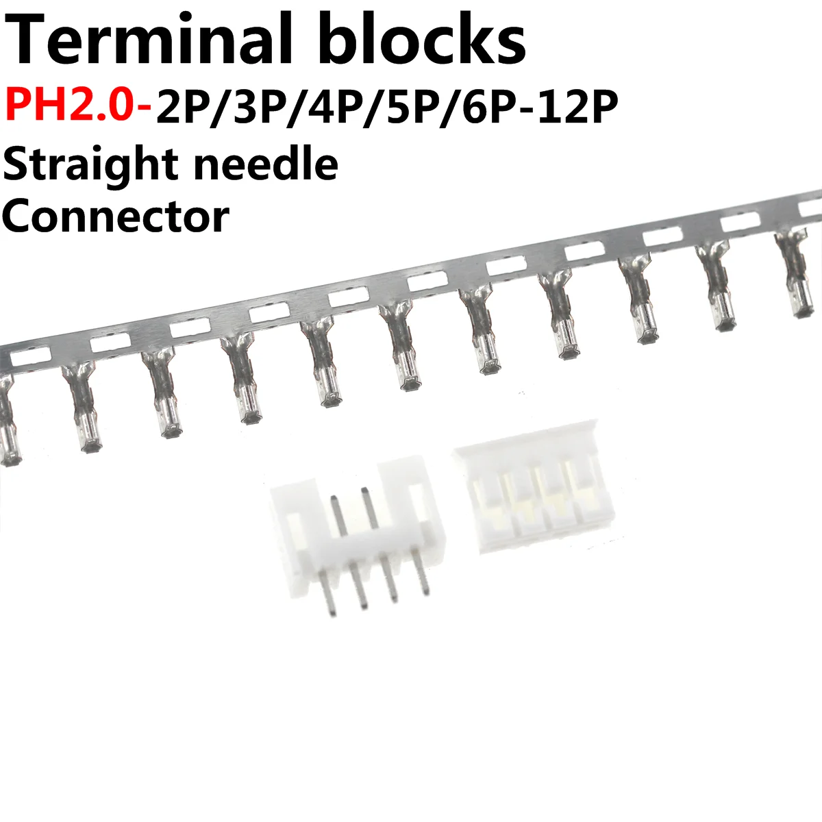 50sets PH 2.0mm PH2.0 2/3/4/5/6/7/8-10p Connector Wire Connectors Adaptor PH Kits Straight Pin +Housing+Terminal Crimp
