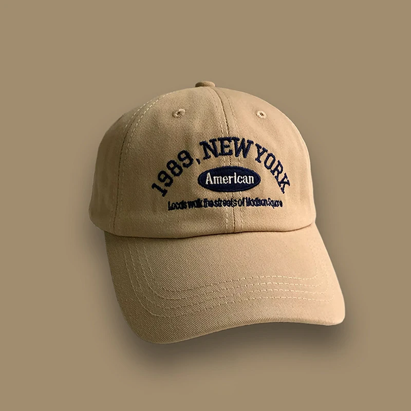 1989 Retro Men's And Women's Baseball Caps Street Lettered Embroidery Retro Flat Caps Solid Black And White Hip Hop Cap