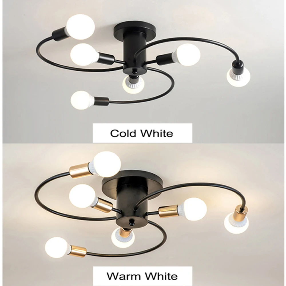 Pendant Lights Pendant Lamp Chandelier Lighting Vintage Pendant Lights Modren Nordic Pendant Lights Iron Ceiling Lamp Multiple Heads E27 Chandelier Black White Gold Color Lighting Fixture