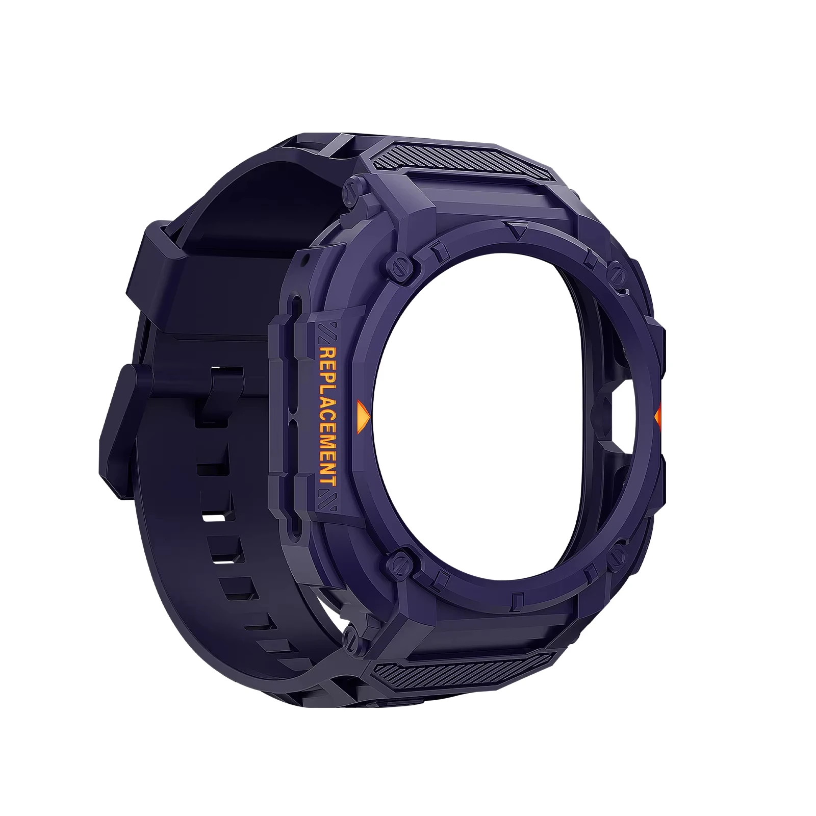 Enhanced Protective Cover Case with Strap for Smartwatches - One-Piece TPU Hollow Design Bracelet