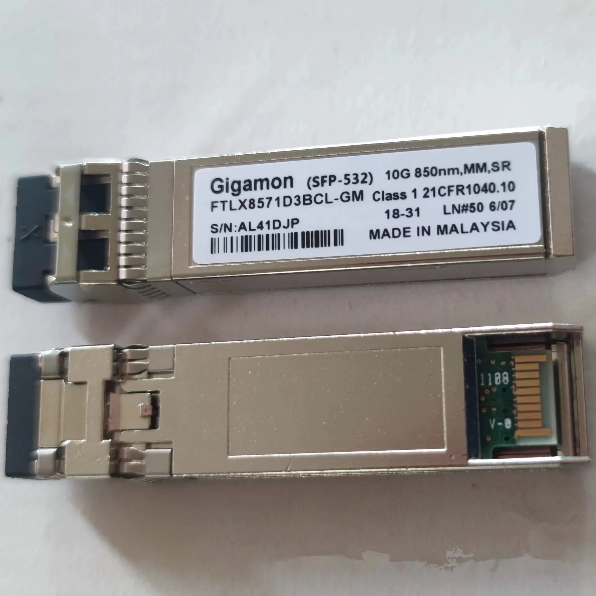 Gigamon Fibra Ottica 10G Sfp Ftlx8571D3Bcl-Gm Sfp-532 10G 850Nm Mm Sr Gigamon 10G Switch Ricetrasmettitore