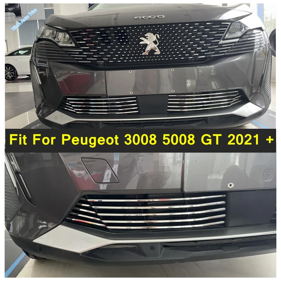 

Car Front Bumper Lower Grille Grill Moulding Strips Cover Trim Fit For Peugeot 3008 5008 GT 2021 - 2023 Exterior Accessories