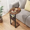 C Shaped End Table for Couch, Small Side Table for Couch, Small Couch Side Table for Small Spaces 4