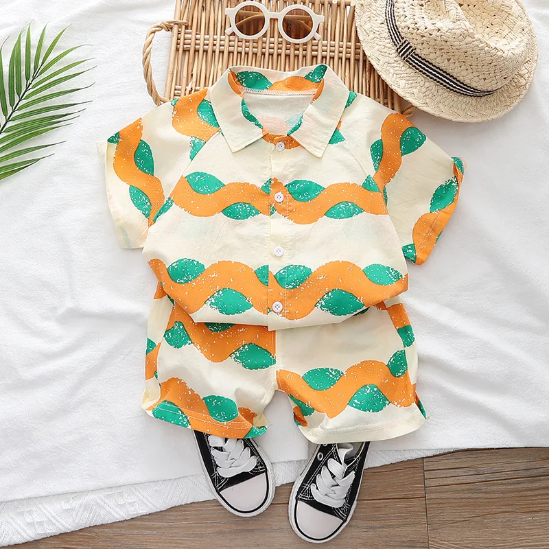 

IENENS Boys Summer Clothing Sets 2pcs T-Shirt + Shorts Infant Toddler Cotton Wear Children Tops Pants Kids Suits 1-5 Years